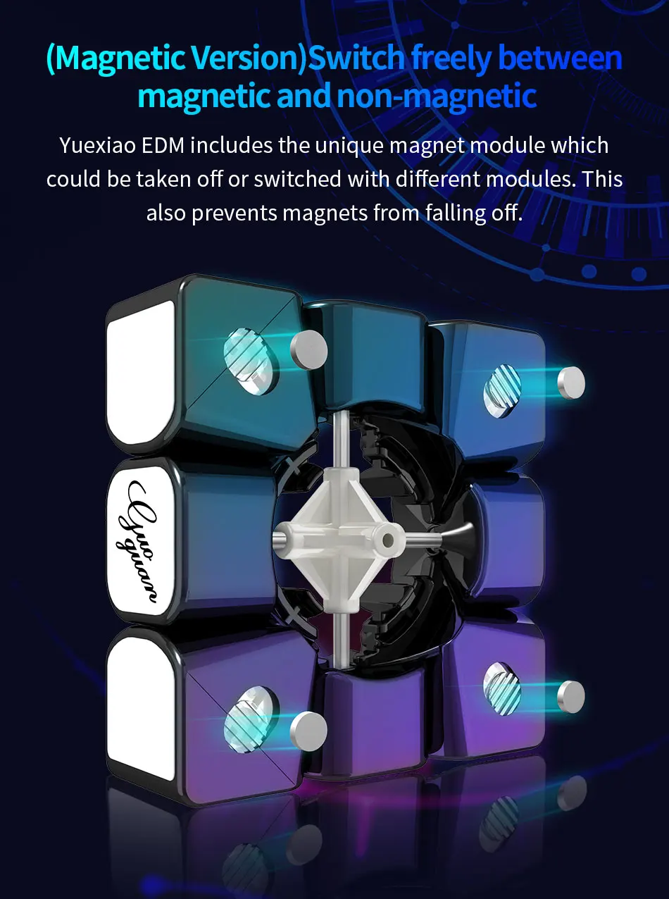 Магнитные кубики MoYu GuoGuan YueXiao EDM 3x3x3 профессиональные магнитные E скоростной кубик