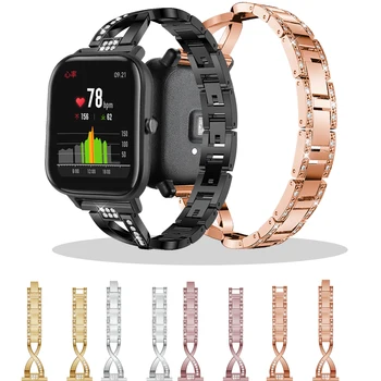 

Strap For Huami Amazfit GTS/Amazfit Bip/Amazfit GTR 42mm/Watch 2 Sport Zinc alloy Stainless Steel replacement Women wristband