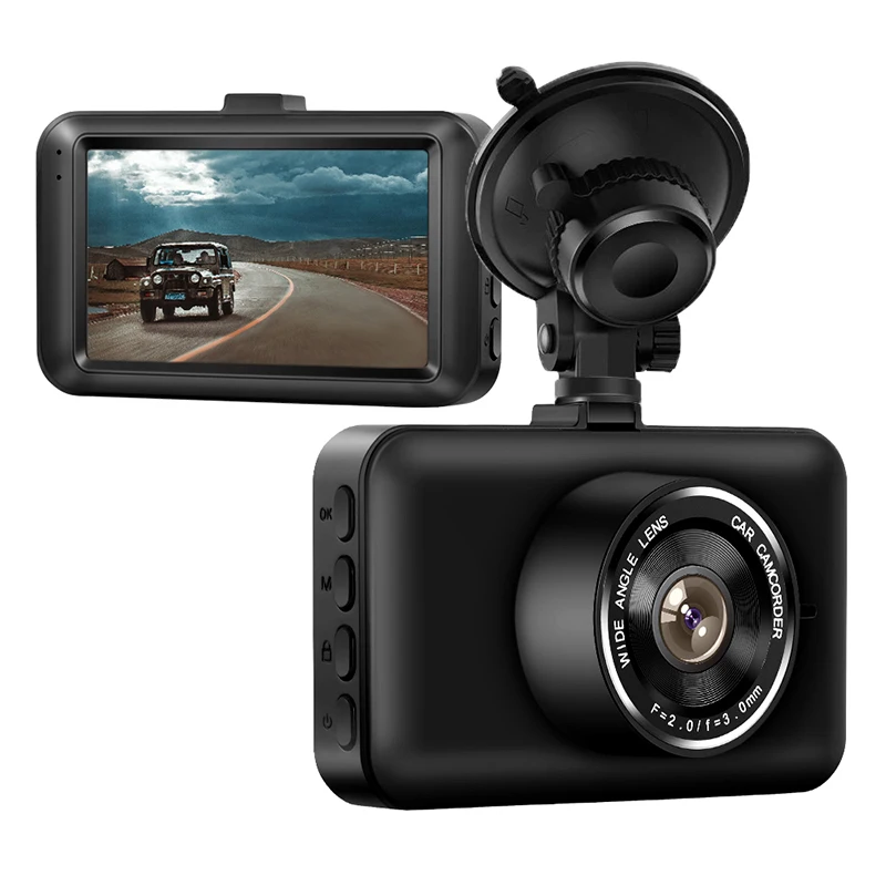 Кронштейн присоски автомобиля тире Камера FHD 3 дюймов Ночное видение Protruly Full HD 1080P