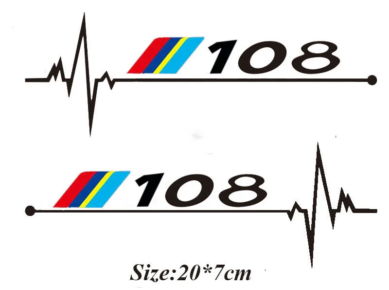 2 шт./лот окна автомобиля стикер для peugeot 106 108 206 208 306 308 508 2008 3008 автомобильные аксессуары - Название цвета: p108  black
