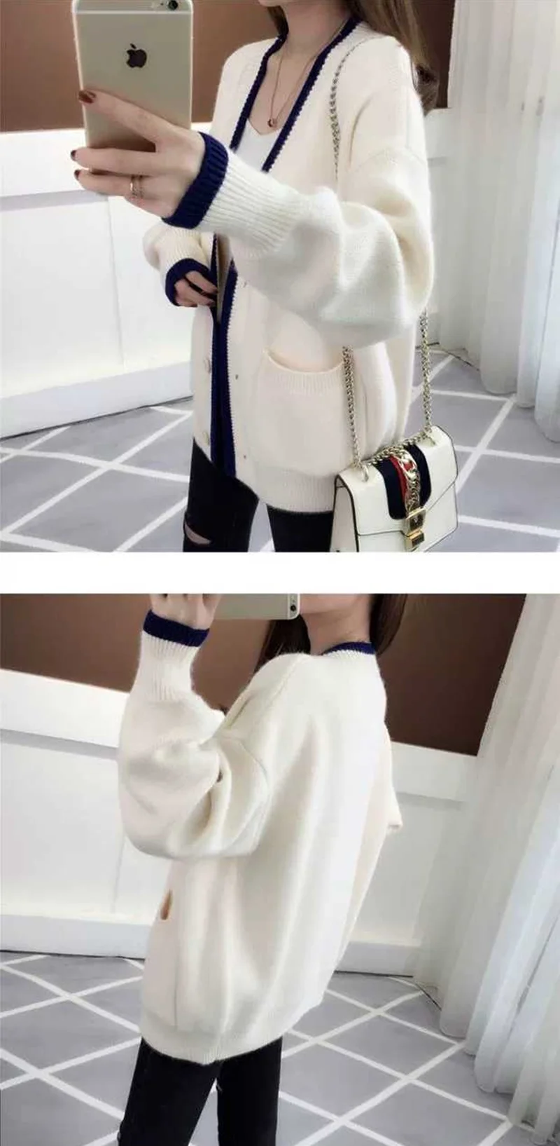 Casual Knitted Jacket Women For Autumn Winter Ladies Korean Long Sleeve Thick Caridgan Sweaters Female Sweater Coat AA5035