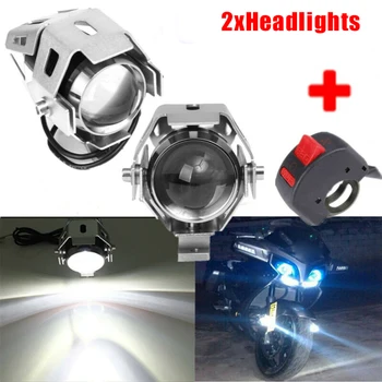 

LED Motorcycle Headlight Headlight Fog Spot Lights Bulb & Switch 50 cm 2pc 2x