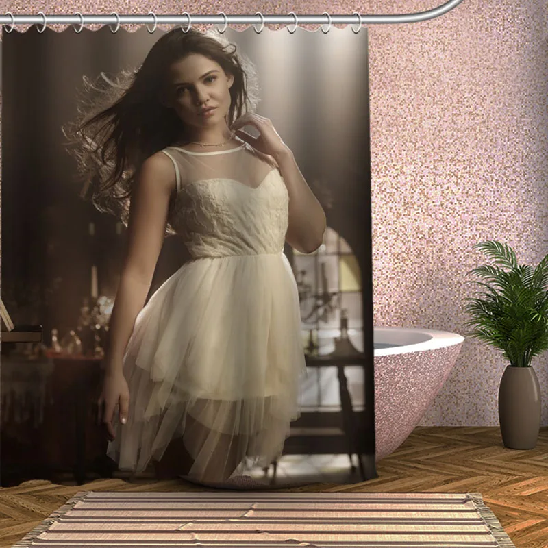 

Занавеска для душа Danielle Кэмпбелл, Экологически чистая Современная занавеска для ванной из полиэстера на заказ, шторы для домашнего декора