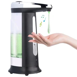 Automatic Liquid Soap Dispenser Induction Hand Washer Sanitizer Dispenser for Kitchen Smart Infrared Sensor Touchless 400Ml