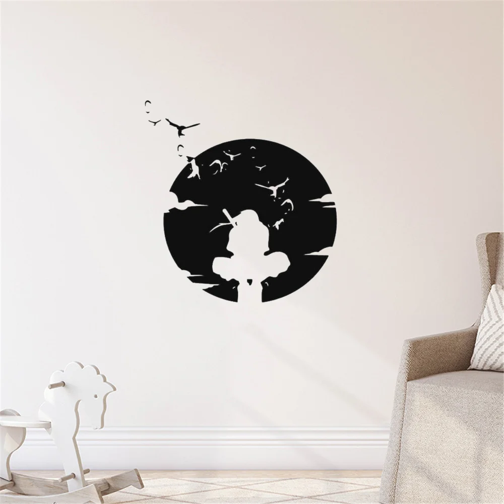 

Anbu Itachi Under The Moon Wall Sticker Home Bedroom Kids Room Art Anime Decoration Vinyl Removable