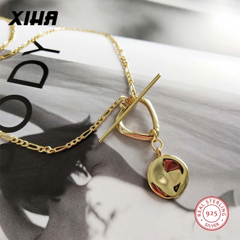 OT шарнирно-Рычажная застежка и цепочкой плетения Фигаро длинное ожерелье с