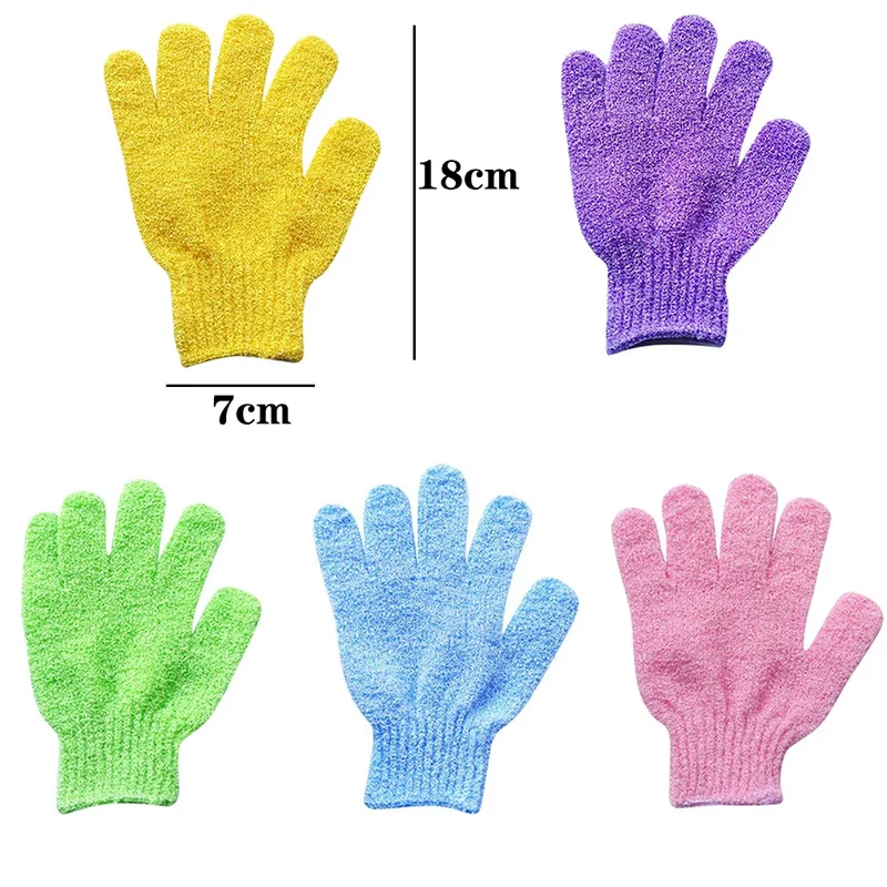 1 Bathroom Exfoliating Rubbing Scrub Skin Massage Sponge Shower Brushing Cloth Bath Gloves Scrubber Non-slip Body SPA Gloves