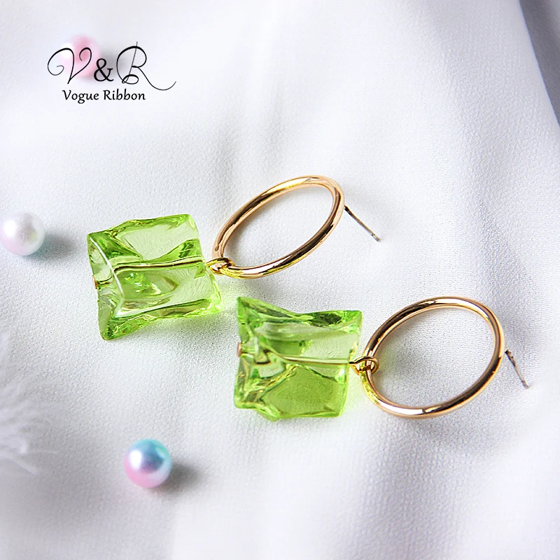 Серьги подвески в форме столба металлические круглые акриловые серьги сахара 2019