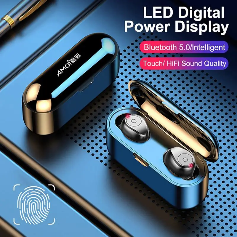 TWS Bluetooth 5 0 wireless headset button noise reduction stereo headset sports headset with charging sleeve With Charging Box