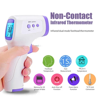 

Digital Forehead Infrared Thermometer for Baby with Fever Alarm Non-contact Body Temperature Gauge High Sensitivity Temperature