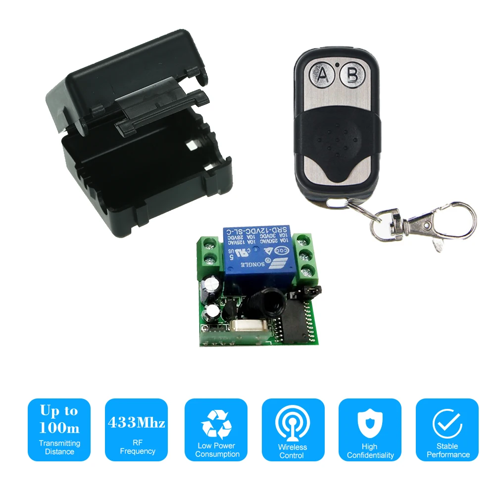 

Smart Home 433Mhz Wireless Remote Switch Relay Receiver Transmitter Universal Remote Control Switch Module+1PCS Remote Controls