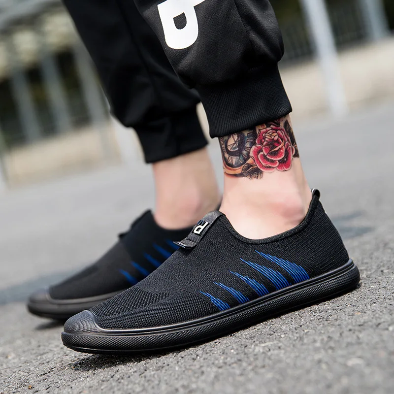 

2019 Spring And Summer New Style Fly Woven Sports Mesh Shoes MEN'S SHOES Breathable Trend Korean-style Men's