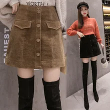Вельветовая юбка-карандаш осенняя и зимняя юбка женская новая юбка корейская версия юбки