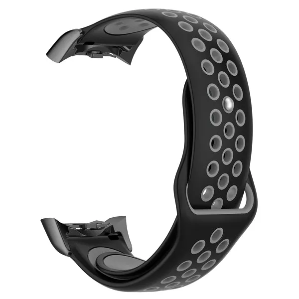Black gray Двойной Цветной силиконовый ремешок для samsung gear Fit 2 Fit2 Pro SM-R360 SM R350 спортивный ремешок замена Браслет ремешок для часов браслет - Цвет: Black gray