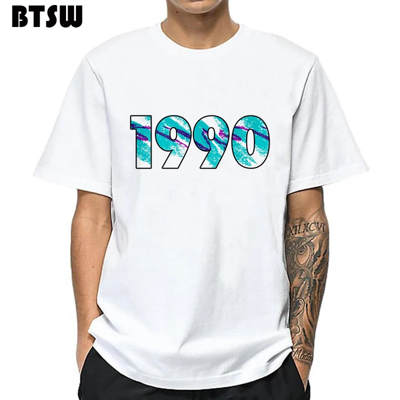 Men Clothes 2019 Letter Funny T-shirt I Was Born 1990 Boy Harajuku Streetwear Tee Shirt Homme De Marque Groot Camisetas Hombre | Мужская