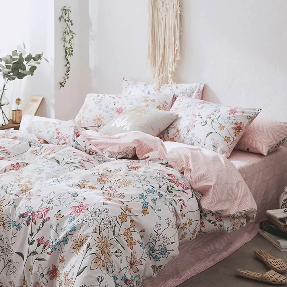 

Svetanya Pastoral Cotton Bedding Set Single Double Size colorful printing Bed Linen