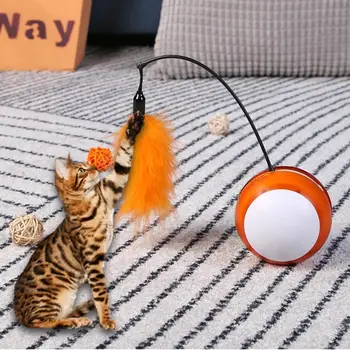 

Cat Toy Classic Colors and Simple Durable Design Electric Ball Laser Light Feather Stick Interactive Teasing Pet Supplies