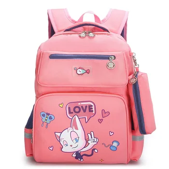 

NEW school bag for boys girls children orthopedic backpack kids cartoon print Nylon waterproof book bag primary school bags