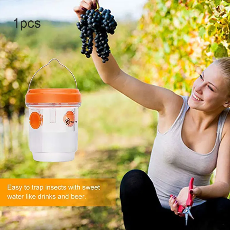 

Solar Powered Wasp Trap with UV LED Light Reusable Outdoor Bees Fly Bugs Catcher Killer FP8