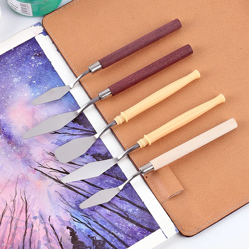 7Pcs/Set Stainless Steel Oil Painting Knives Artist Crafts Oil Painting Scraper Different Size Palette Spatula Art Tool Kit