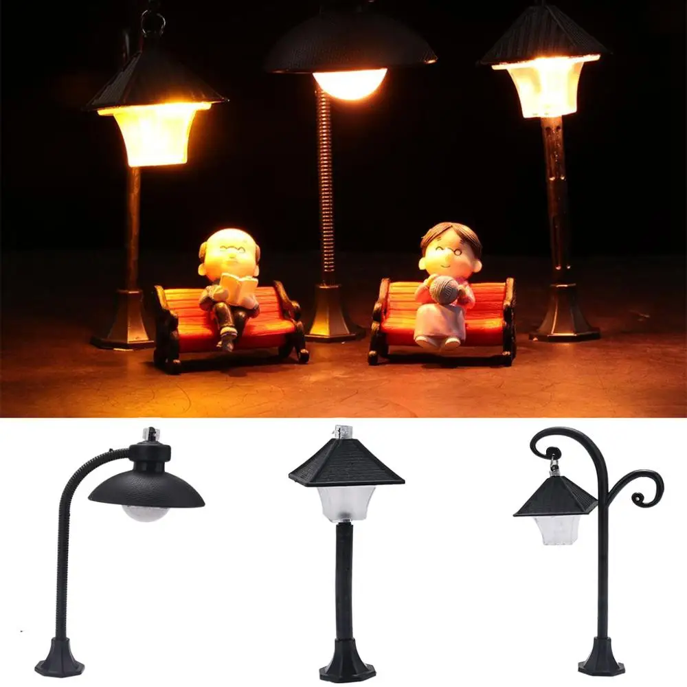 Fairy Garden Miniatures Street Lamp Figurine Streetlight Road Light Model