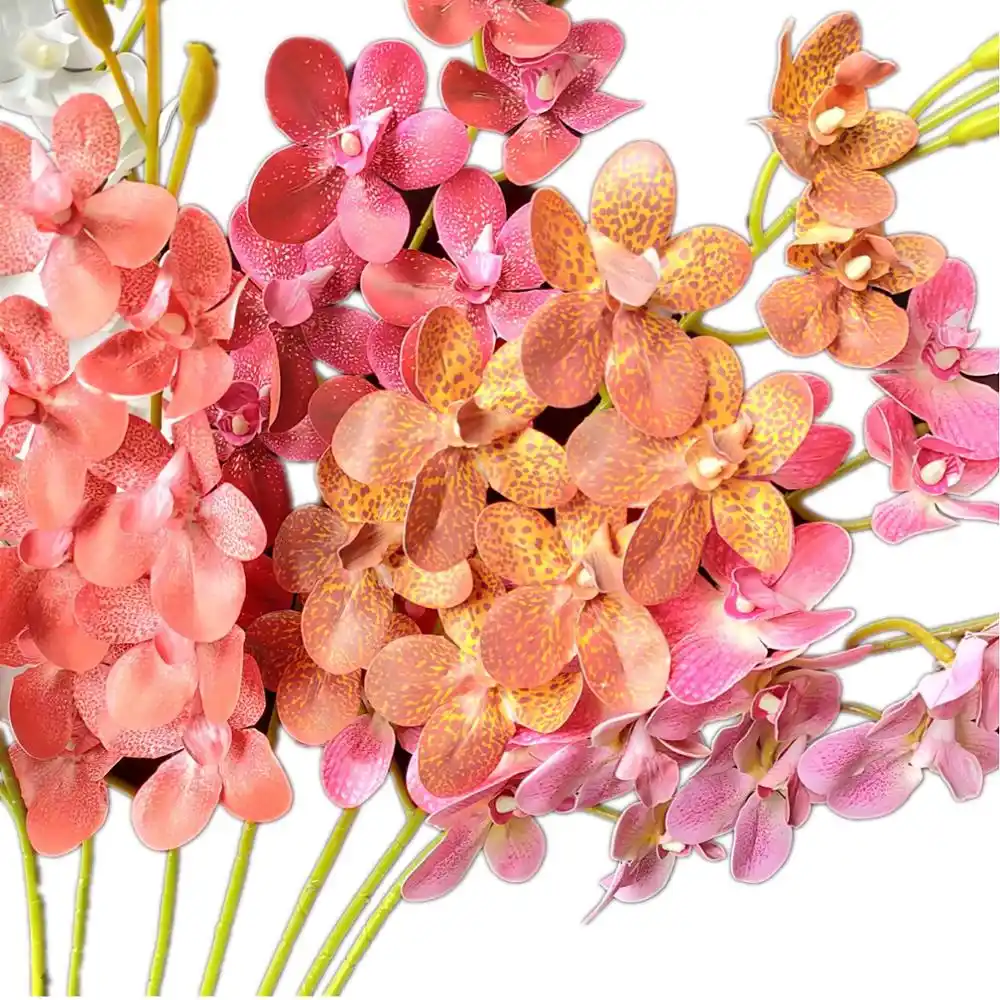 1人工ラテックス蝶蘭の花9ヘッドリアルタッチ良質バンダ蘭41 のためのホーム花装飾 造花 ドライフラワー Aliexpress