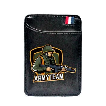 

Classic Army Team Design Digital Printing Leather Magic Wallet Men Women Cool Short Money Clips Credit Card Holder Purse