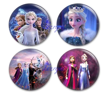 

Snow queen glass cabochon,winter ice princess sisters Round photo glass cabochon demo flat back Making findings