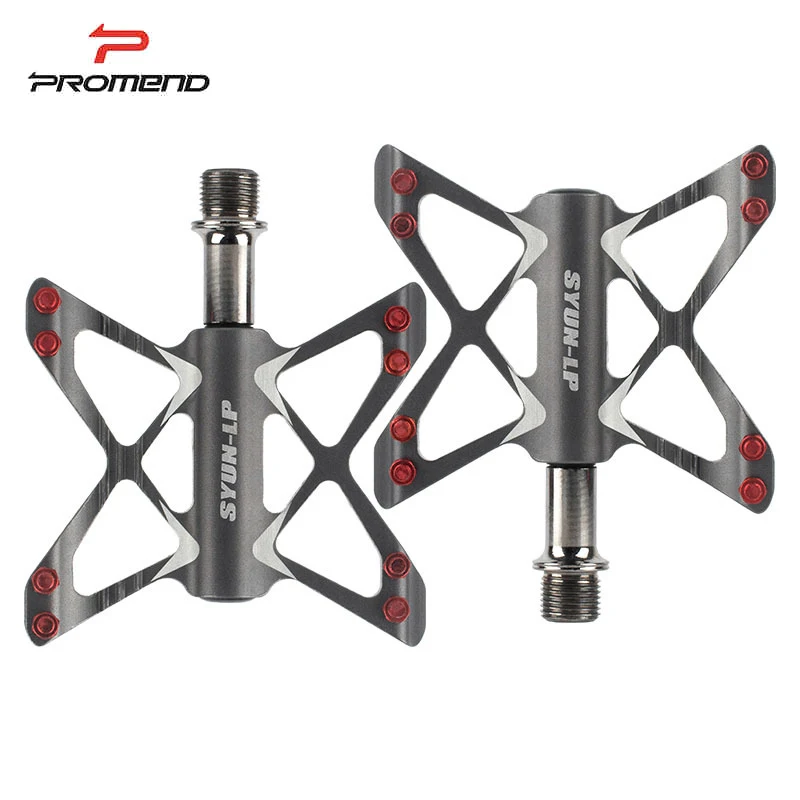 Silver PROMEND Нескользящие Mtb педали подшипник горный велосипед педали для велосипеда алюминий/сплав сверхлегкие дорожные велосипедные педали - Цвет: Silver
