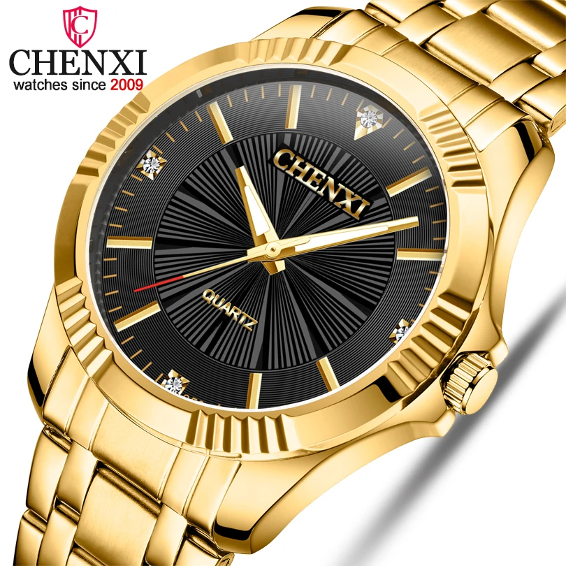 

CHENXI Brand Mens Watch Quartz Wristwatch Delicate Diamond Noble Gentleman Clock for Male Stainless Steel Gift Relogio Masculino