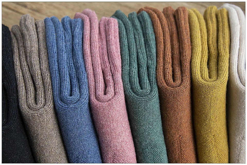 Зимние толстые теплые женские разноцветные шерстяные носки с вышивкой щенка высококачественные повседневные хлопковые носки 5 пар