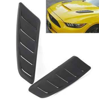 

Car Universal Air Flow Intake Hood Scoop Vent Louver Panel Bonnet Cover Decor ABS Plastic 2Pcs