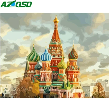 

AZQSD DIY Painting By Numbers St. Petersburg 50X40cm No Frame Paint By Numbers On Canvas Landscape Decor For Home