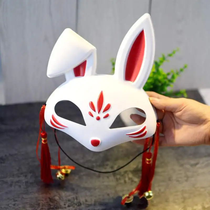 

2019 Halloween Mask Bunny Mask Half Face Cosplay Mask Halloween Masquerade Costume PVC Street Dance Mask 19*17*10CM*