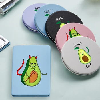 

Funny Avocado Lady Mini Pocket Makeup Mirror Portable Double-Side Folding Compact Vanity Cosmetic Magnifying Mirrors Beauty Tool