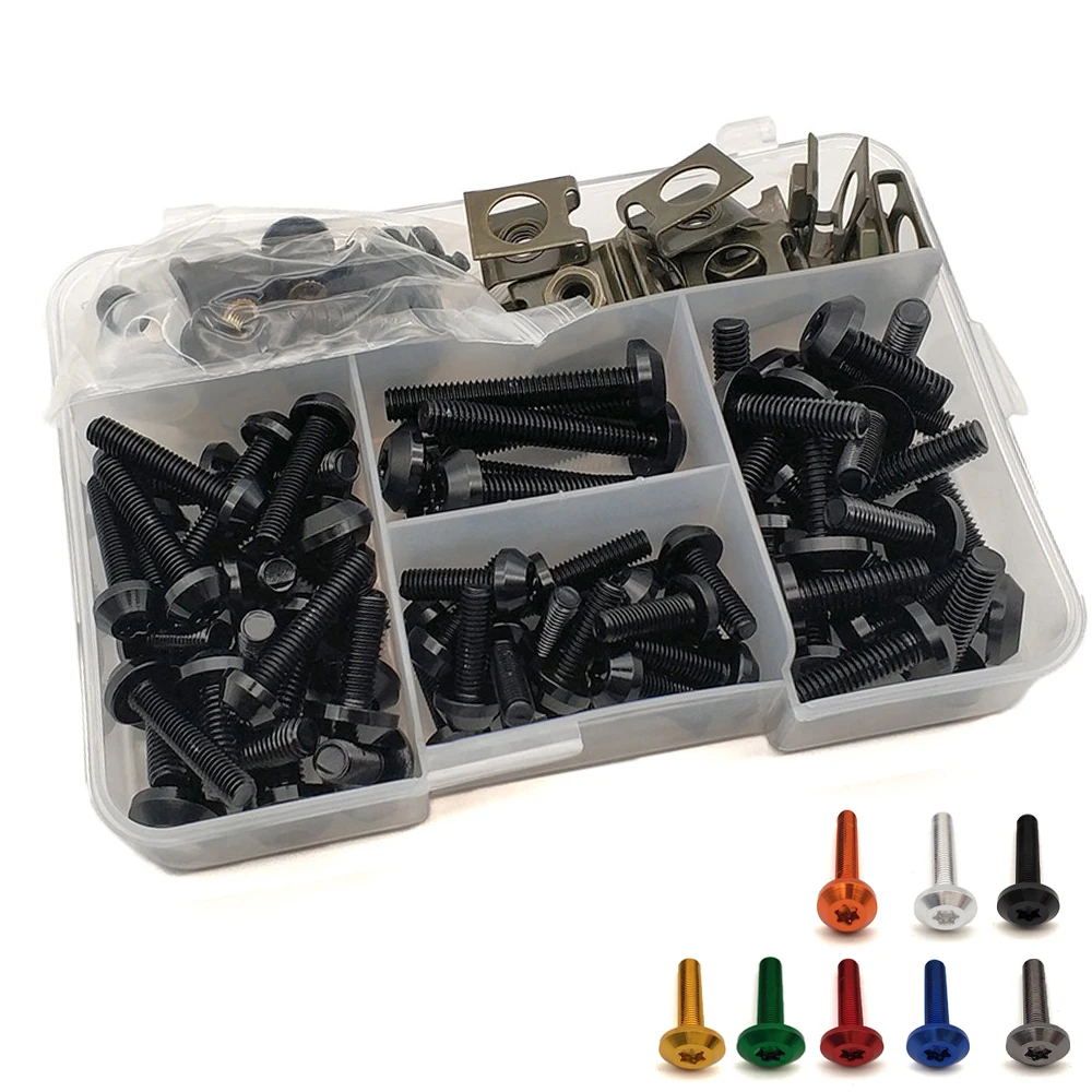 

Universal Motorcycle Fairing Bolts Nuts Kit Body Fastener Clips Screw For BMW r 1200 rt R1200S R1200ST S1000R Ducati SS750 SS800
