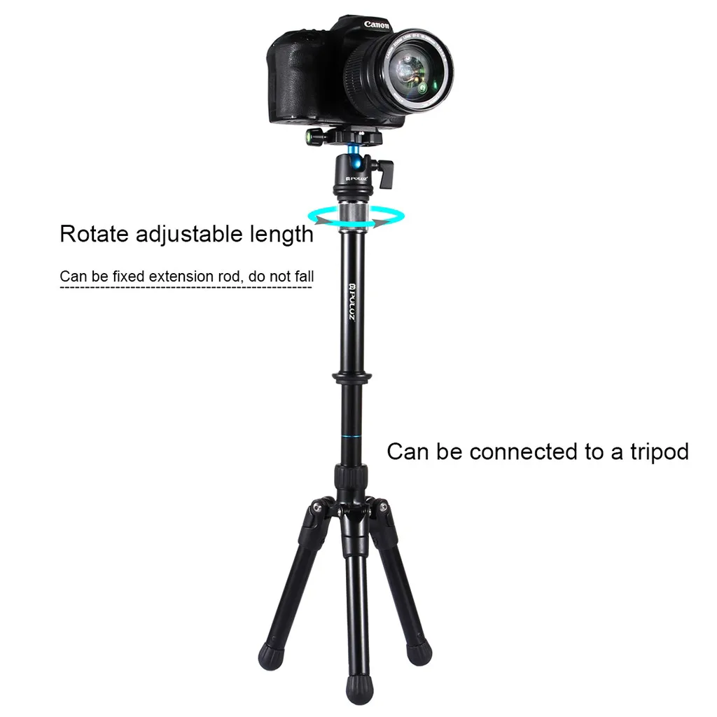 PULUZ Metal Handheld Adjustable Tripod Mount Monopod Extension Rod for DSLR SLR