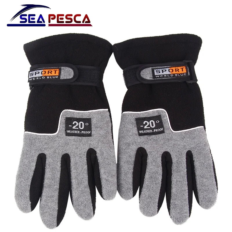 

SEAPESCA Fishing Gloves Men Adjustable Full Finger Fleece Anti-Slip Winter Warmth Outdoor Sport Windproof Fishing Equipment