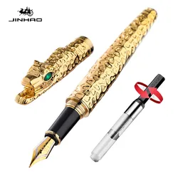 Luxury Gold Leopard Jinhao Fountain Pen High Quality Heavy Calligraphy Pen 0.7mm Nib Stationery Office Supplies Business Gift