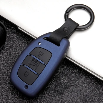 

Carbon Fiber Key Cover Case For Hyundai Tucson IX25 IX35 I30 I40 Santa Fe Creta Solaris 2016 2017 Key Case Keychain Keyless