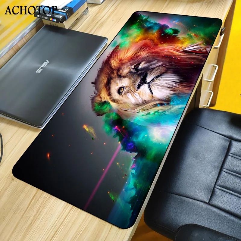 

Cool Lion Colourful Mouse Pad Large Locking Edge Gamer Computer Desk Mat Anime Non-Skid Gaming MousePad Notebook Pc Accessories