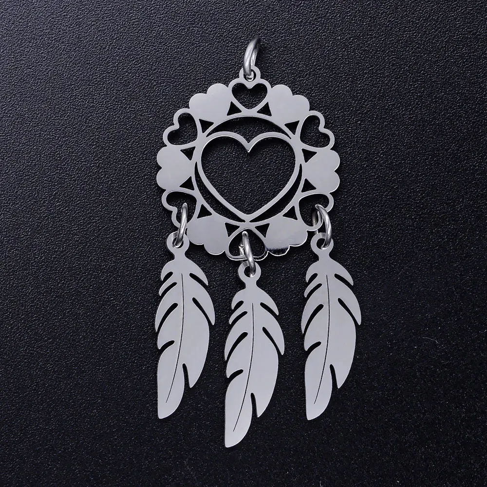 3 шт./лот полированная нержавеющая сталь Boho Lucky Dream Catcher Подвески для DIY ювелирных изделий Аксессуары никогда
