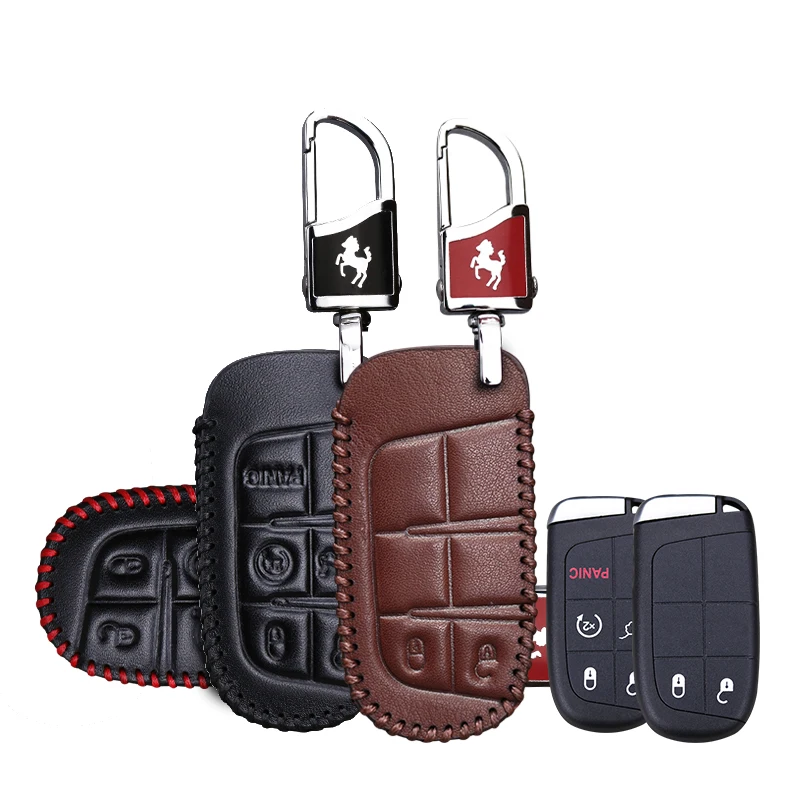 For Dodge Car Key Bag Leather Case Protection Cover DODGE JOURNEY CHARGER DAKOTA CHALLENGER COUPE CARAVAN CALIBER AVEGER | Багаж и сумки