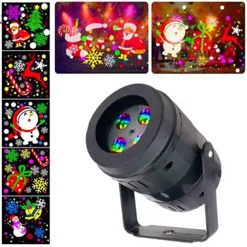 

New Year 2021 Wide Range Snowflake Santa Snowman Pattern Lamp Outdoor Christmas Projection Light Brightness Xmas Wall Art Lights