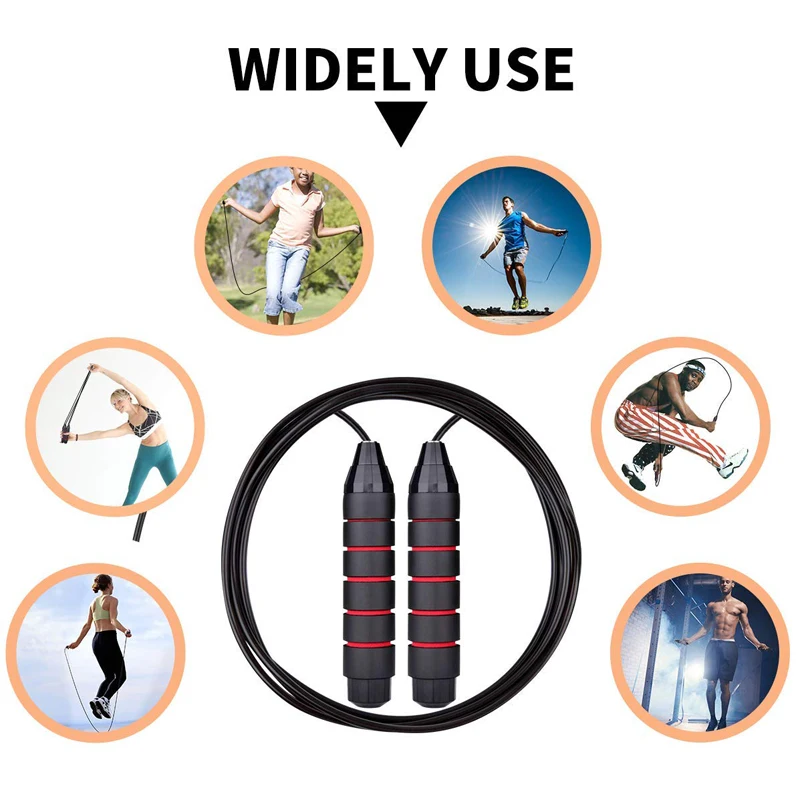 Speed Steel Wire Skipping Rope Adjustable Gym Exercise Jump Rope Rapid Bearings Crossfit Sports Workout Outdoor Skipping Rope