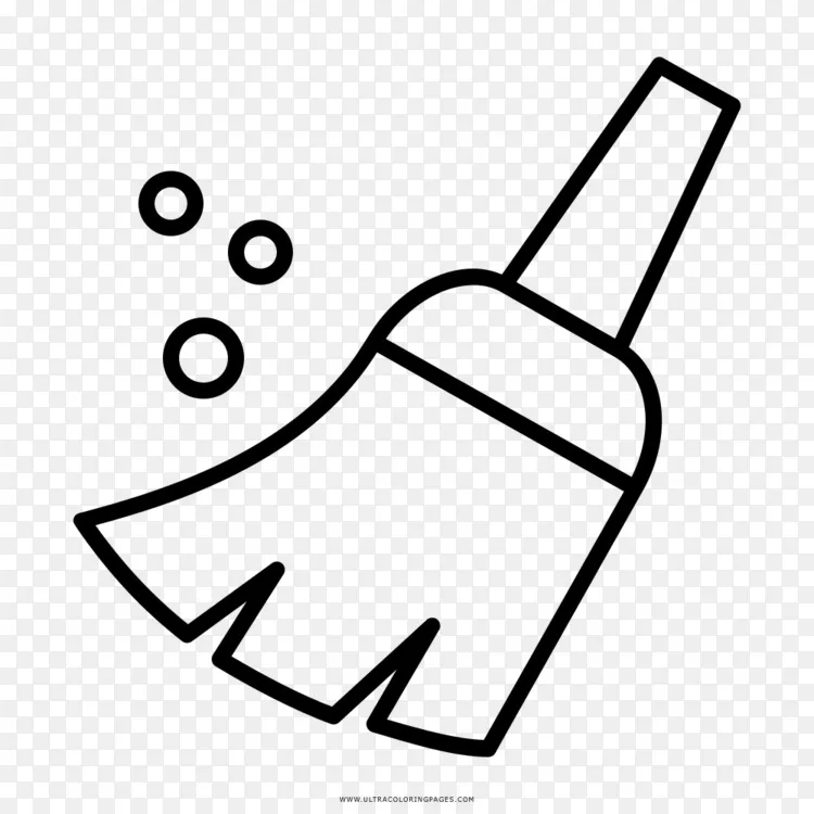 扫帚绘图拖把着色书-蜂png