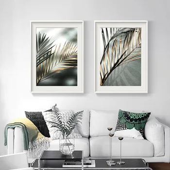 

Tropical Plant Leaf Canvas Poster Nordic Botanical Wall Art Print Scandinavian Picture Painting For Home Decoration No Frame
