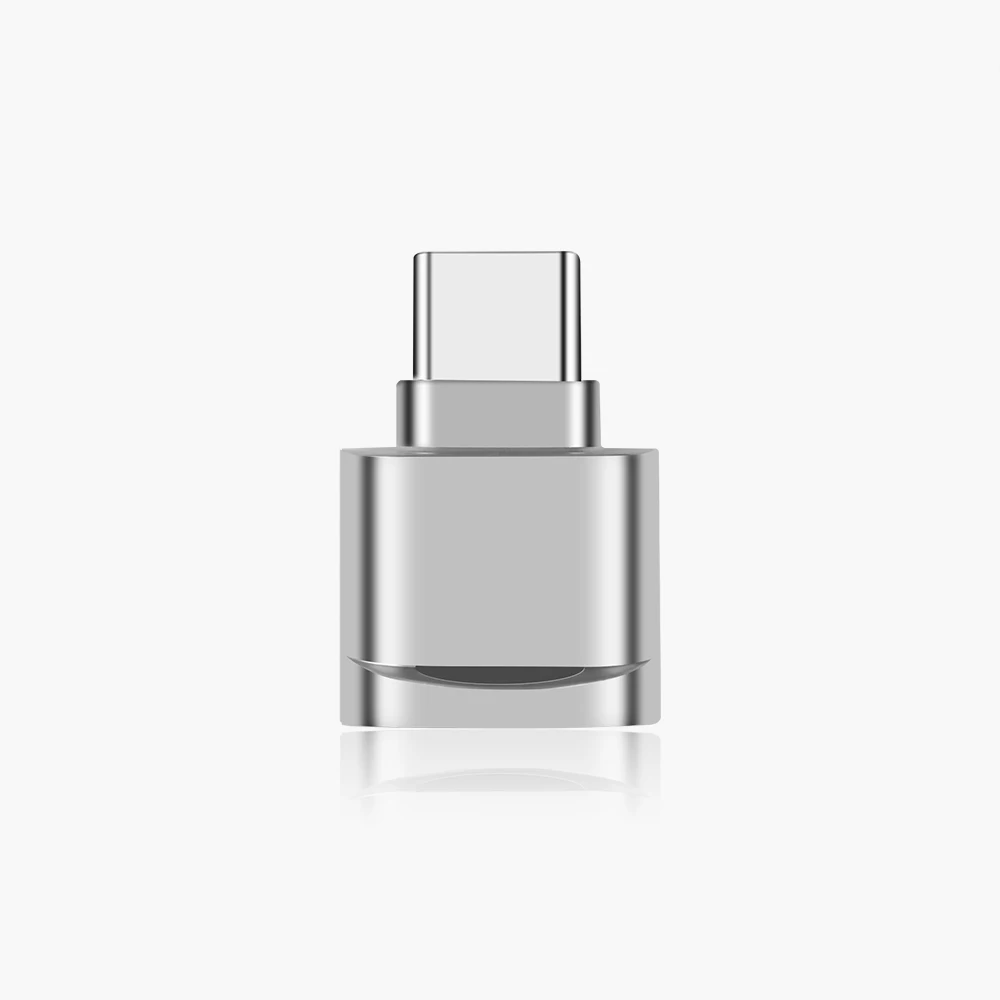 Мини-адаптер Тип C Micro SD TF карты памяти считыватель карт OTG адаптер USB 3,1 кард-ридер для телефона - Цвет: Sliver