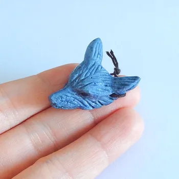 

Hot sale,Carved Blue Coral Wolf Head Pendant set,31x25x12mm,7.7g