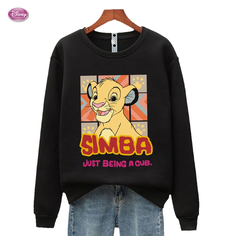 Hot US Anime Simba Hoodies Men Women 90s Aesthetic Streetwear Autumn Winter Warm Fashion The Lion King Sweatshirts Male Felmae